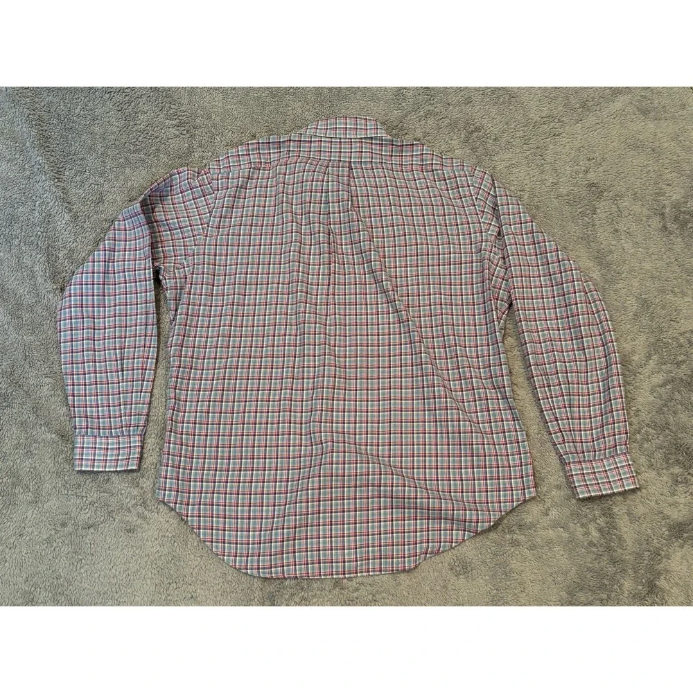 Vintage Ralph Lauren Shirt Plaid Long Sleeve Button Down Mens L Blue Pink Y2K
